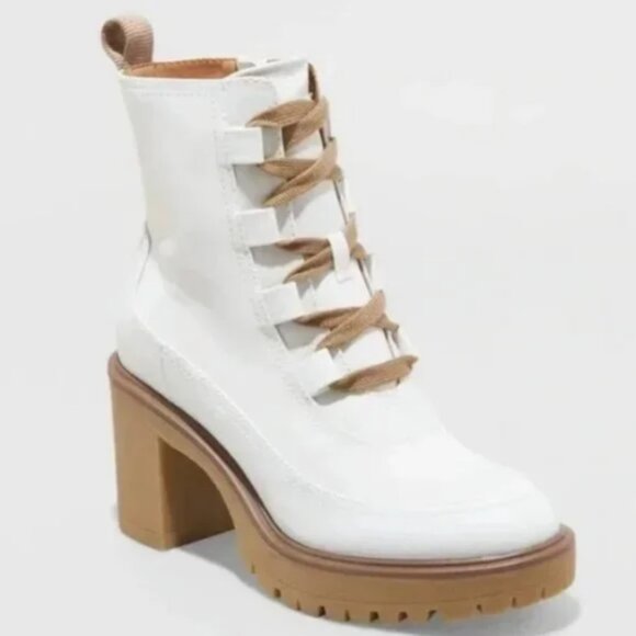 Universal Thread Shoes - Glenda Heeled Hiking Boots Off White – Universal Thread 11